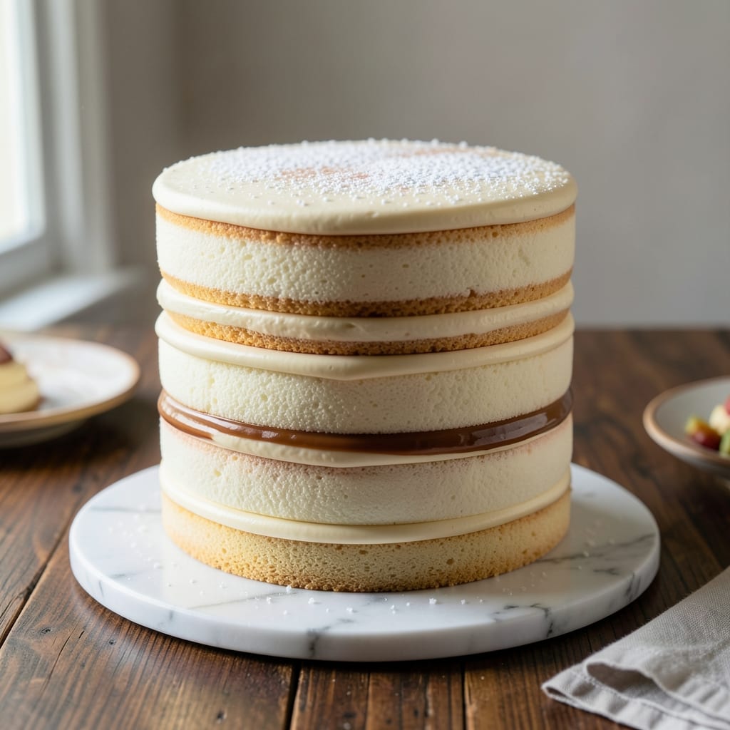 4 Layer Vanilla Cake Recipe: Crisp Fondant Crown Over Ultra-Moist Layers