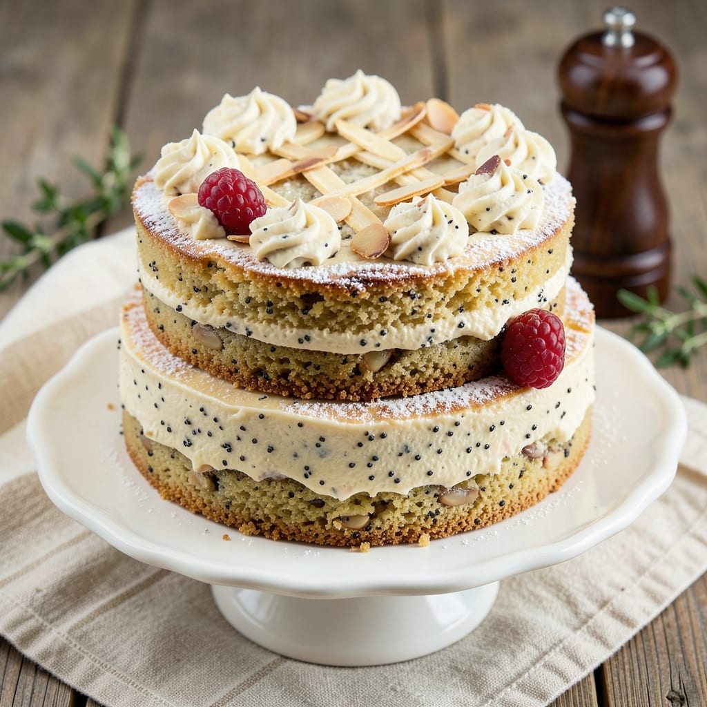 Almond Poppyseed Cake Recipe: Fluffy Layers with Crunchy Seed Crown