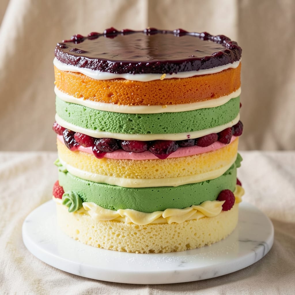 6 Layer Rainbow Cake Recipe: Vibrant Colors and Fondant-Bridged Stability