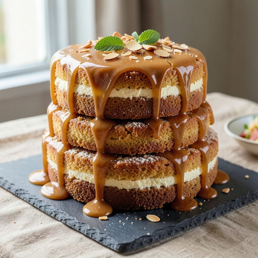 Almond Caramel Cake Recipe: Nutty Swirls and Buttery Crisp Top