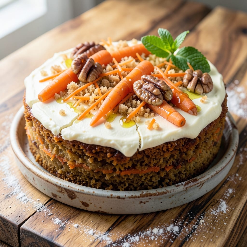 All-Natural Carrot Cake Recipe: Spiced Orange Zest and Walnut Crunch Topping