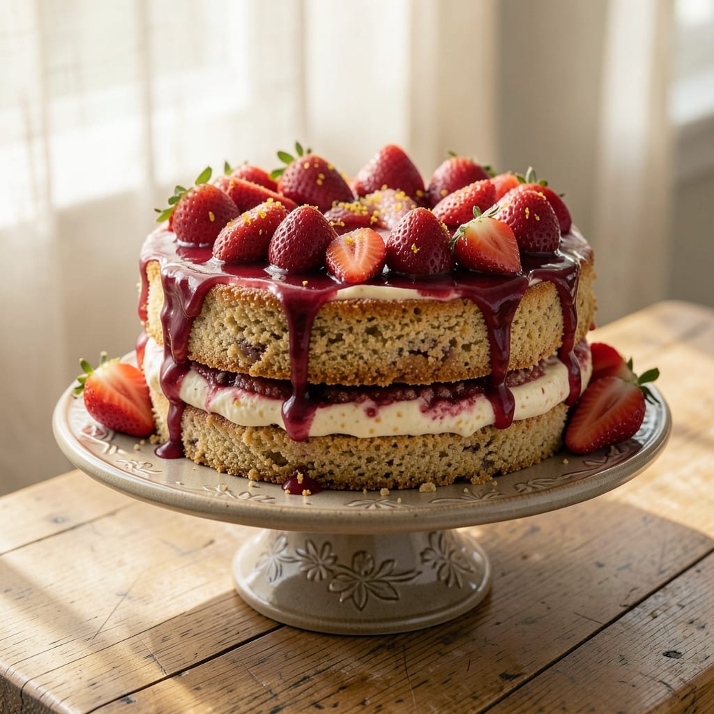 All Natural Strawberry Cake Recipe: Bright Berries and Vanilla Swirl Harmony
