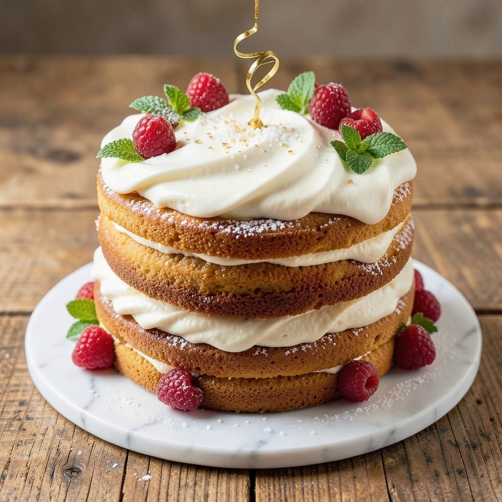 3 Layer Birthday Cake Recipe: Vanilla Bean Frosting Rivers and Crisp Fondant Crowns