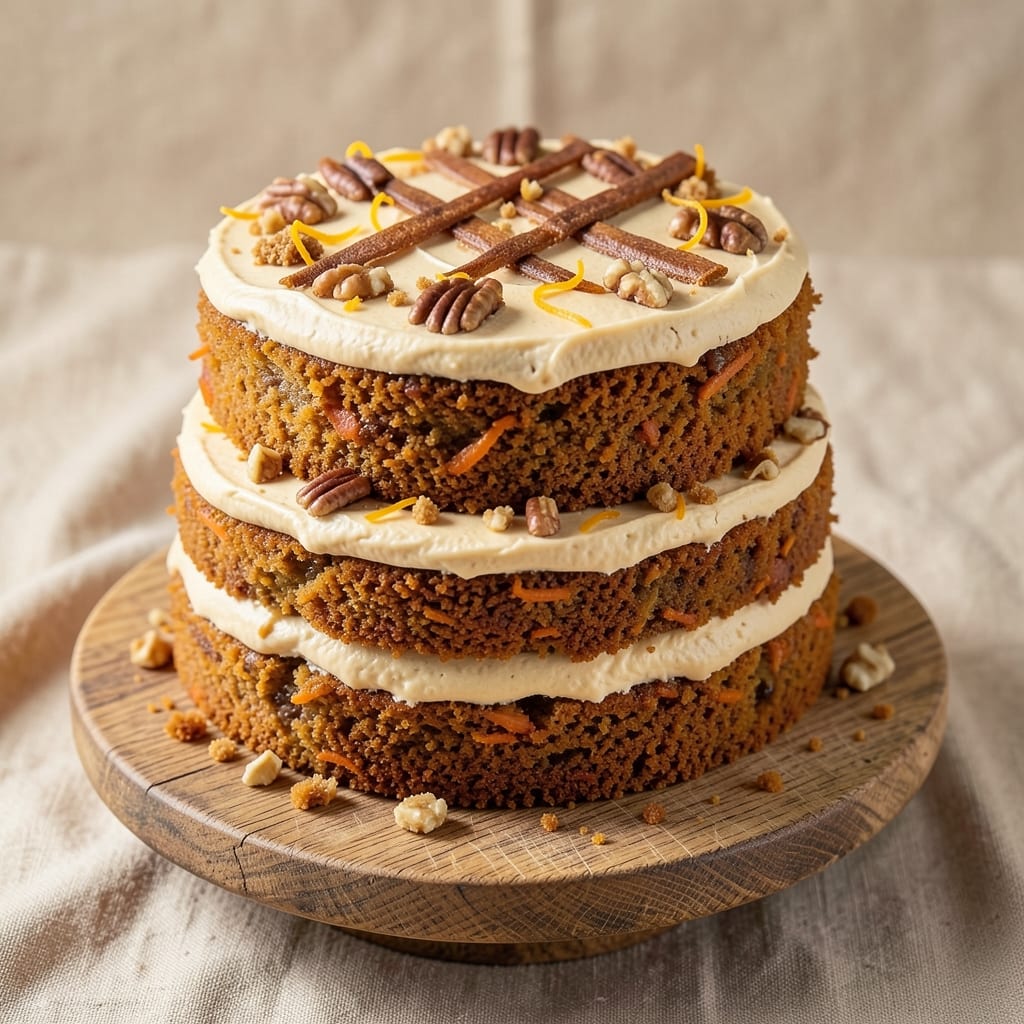 12-Inch Carrot Cake Recipe: Moist Layers and Cream Cheese Frosting Rivers