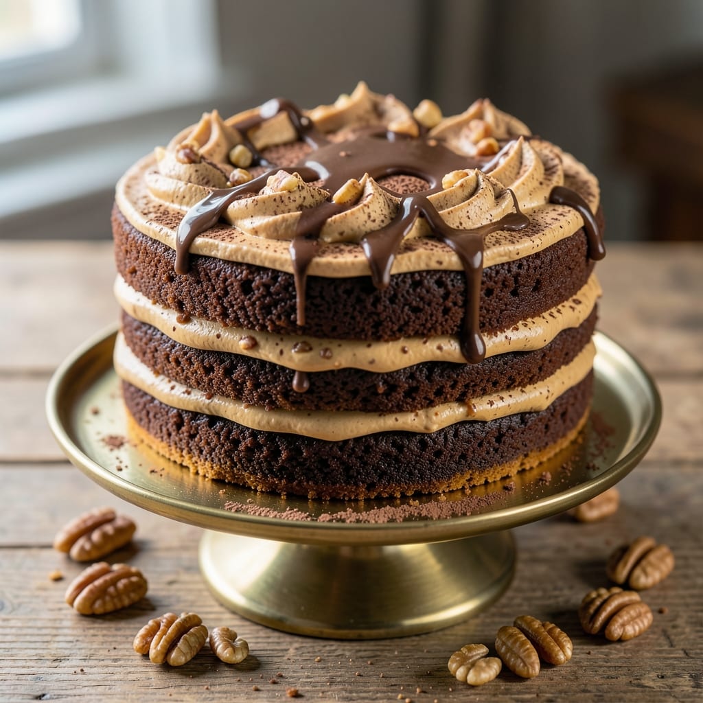 Amazing German Chocolate Cake Recipe: Peanut Butter Swirl and Caramel Drizzle Magic