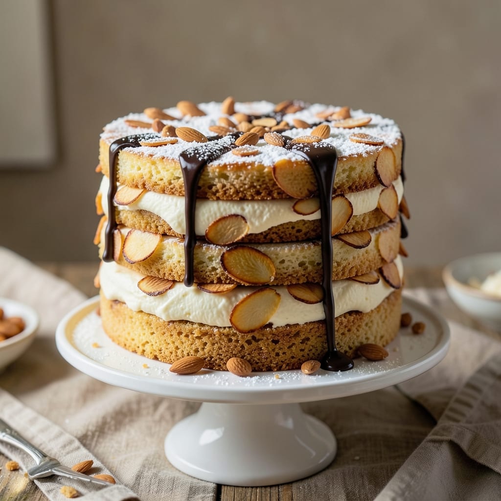 Almond Tiramisu Cake Recipe: Nutty Swirls and Velvety Layers Without the Coffee