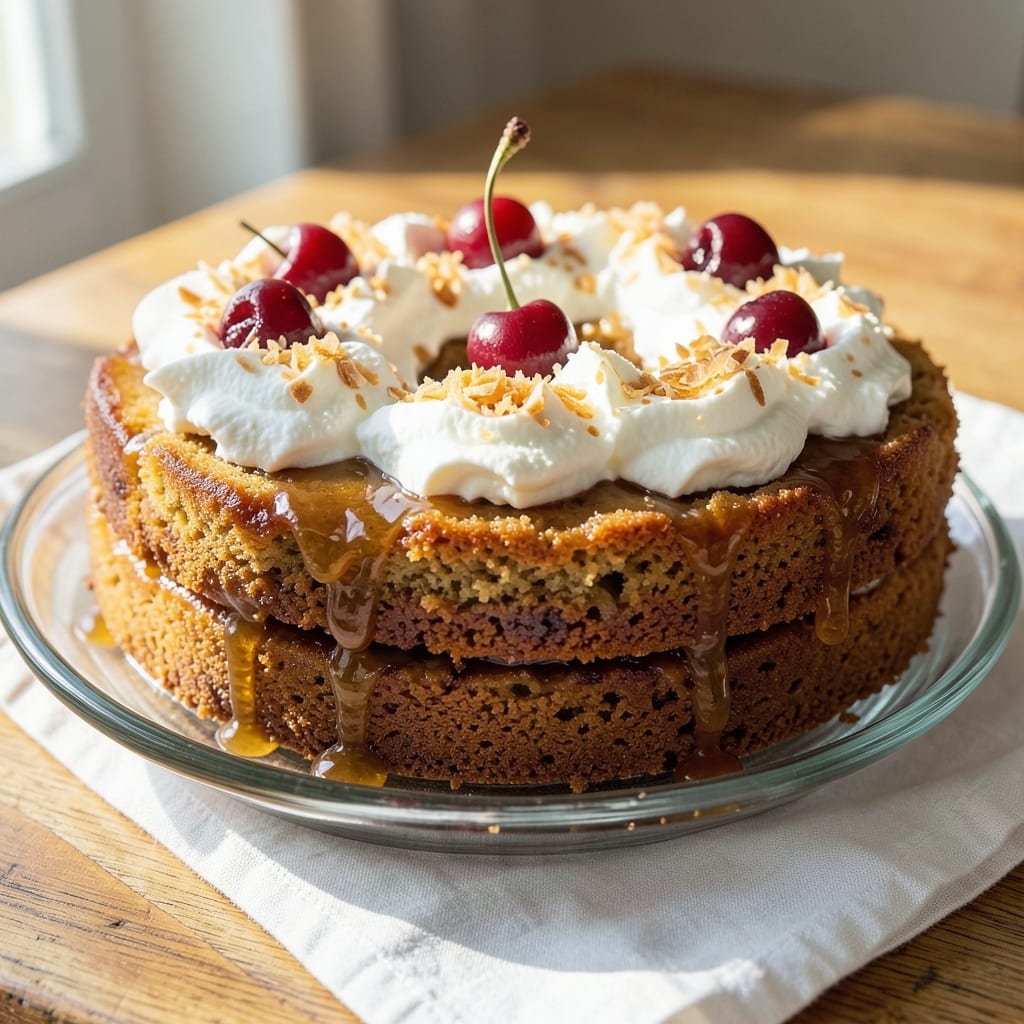 Amber Cake Recipe: Rum-Infused Layers with Golden Caramel Swirl