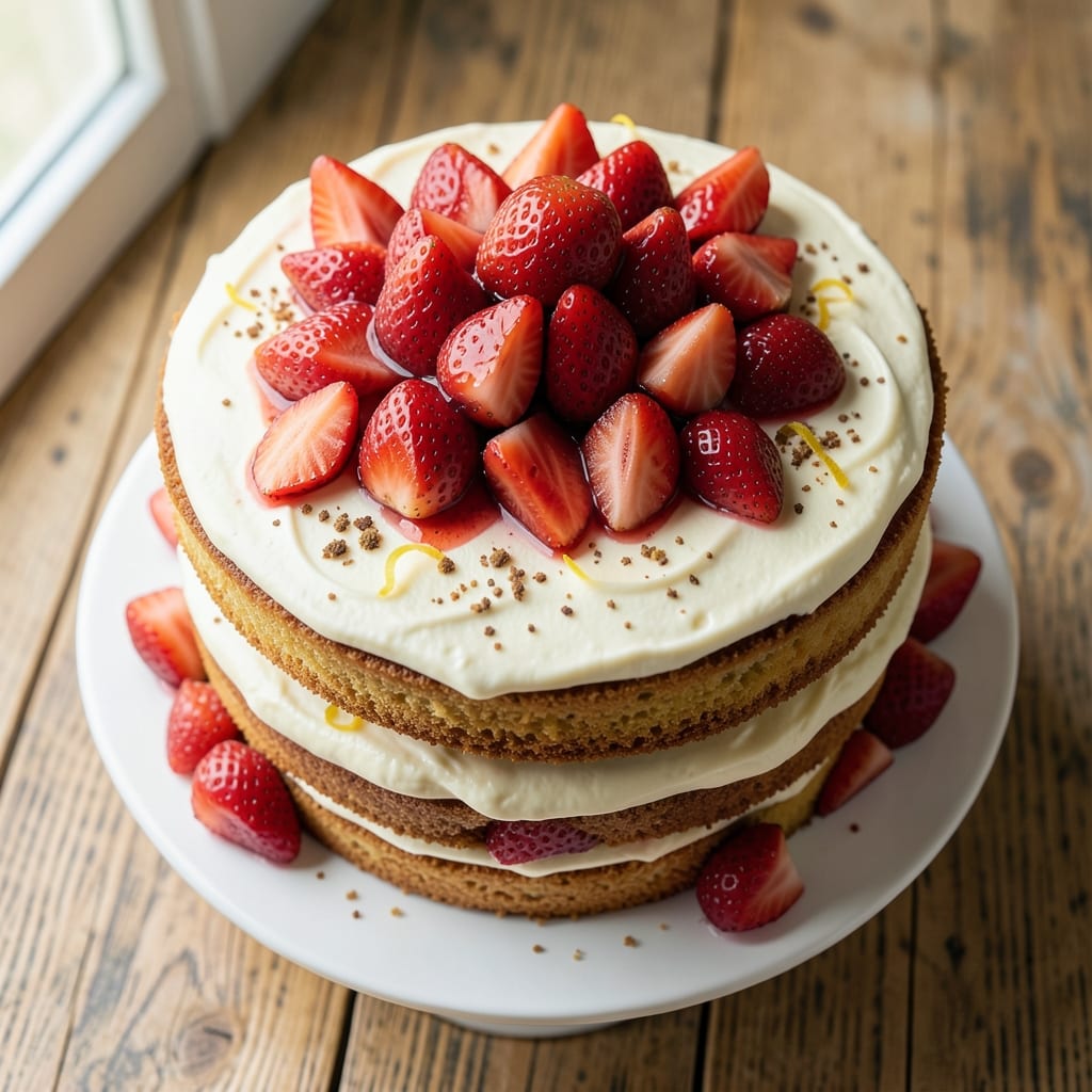Ambrosia Bakery Fresh Strawberry Cake Recipe: Layers of Vanilla Swirl and Bursting Berries