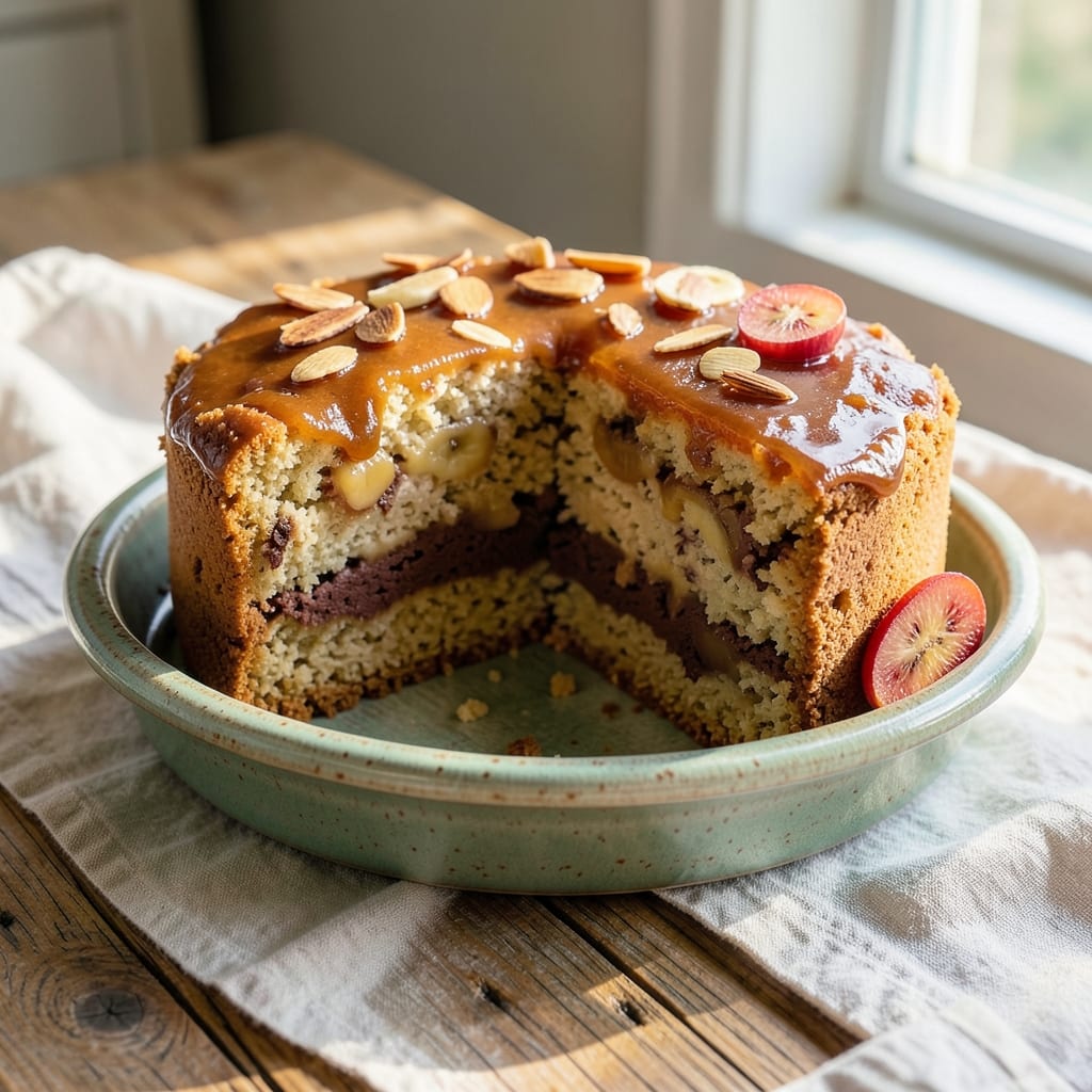 Almond Flour Banana Breakfast Cake Recipe: Moist Grain-Free Layers with Vanilla Almond Swirl