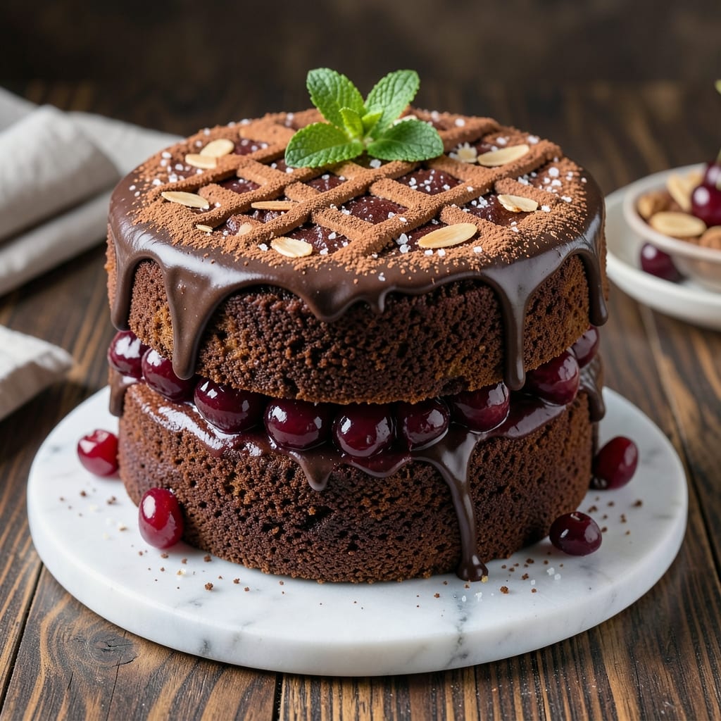 2 Layer Black Forest Cake Recipe: Decadent Chocolate-Cherry Rivers and Crisp Fondant Crowns