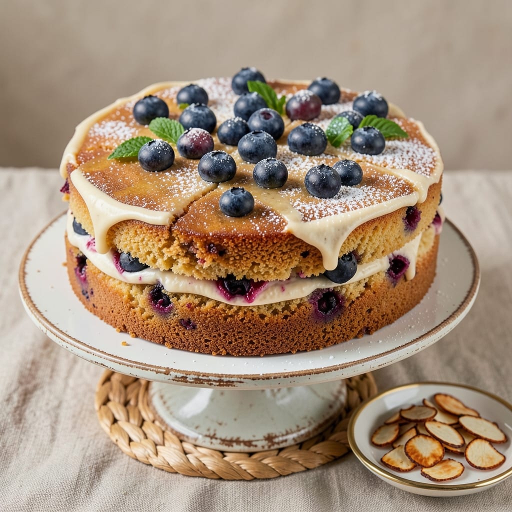 Almond Flour Blueberry Cake Recipe: Moist Crumb and Bursting Berries
