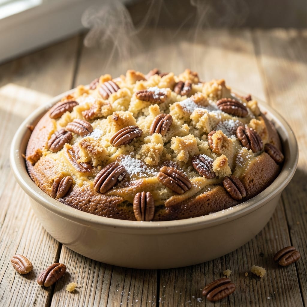 Amazing Pecan Coffee Cake Recipe: Streusel-Studded Crunch and Moist Vanilla Layers